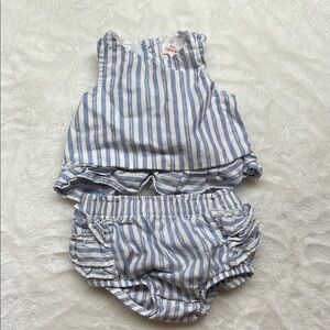 0-3m Blue Striped baby girl Outfit